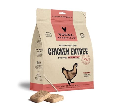 Vital Essential's Grain-Free Chicken Entrée Mini Patties Freeze-Dried Dog Food - 14 Oz