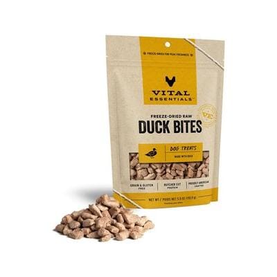 Vital Essential's Grain-Free Duck Bites Freeze-Dried Dog Treats - 5.5 Oz