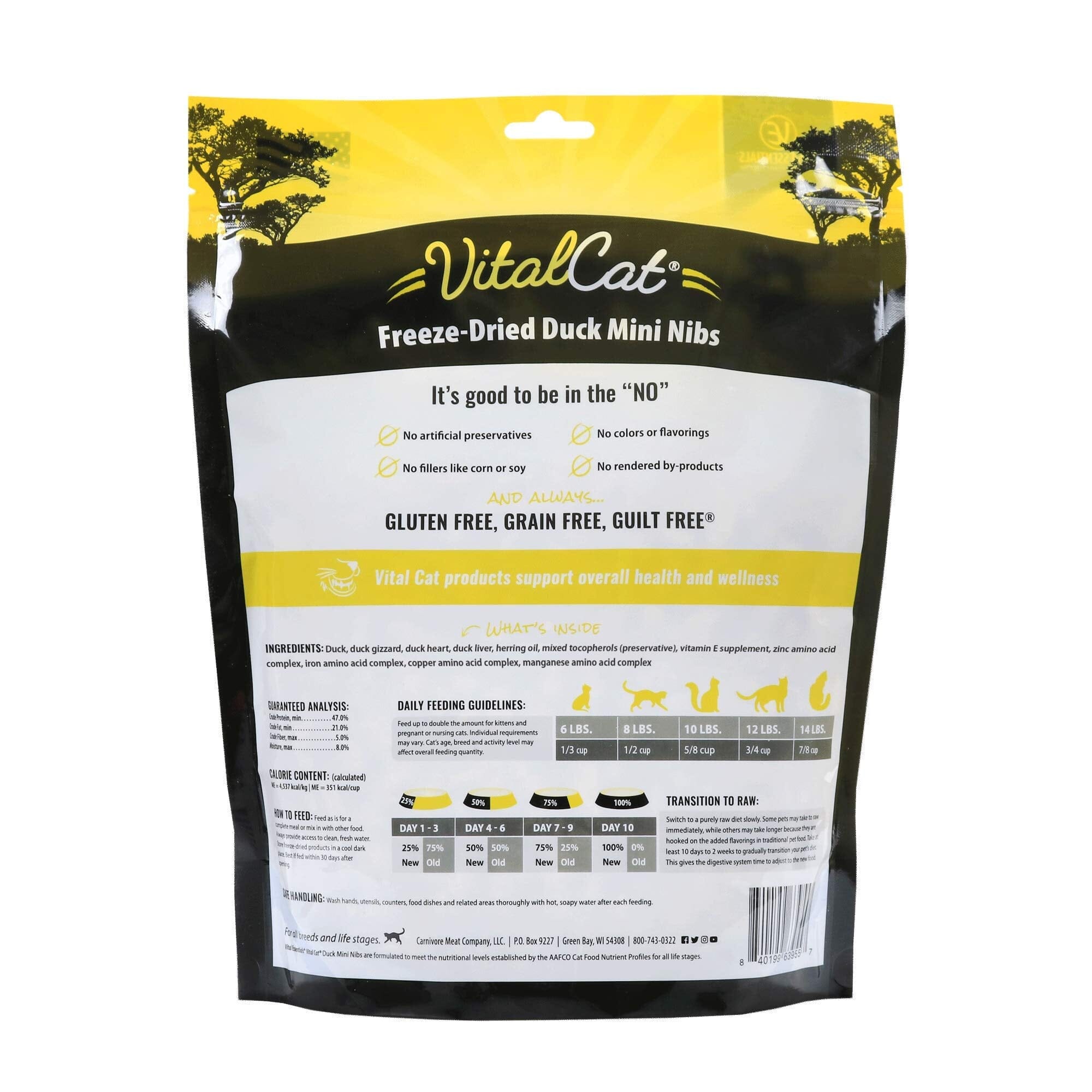 Vital Essential's Grain-Free Duck Entrée Mini Nibs Freeze-Dried Cat Food - 12 Oz