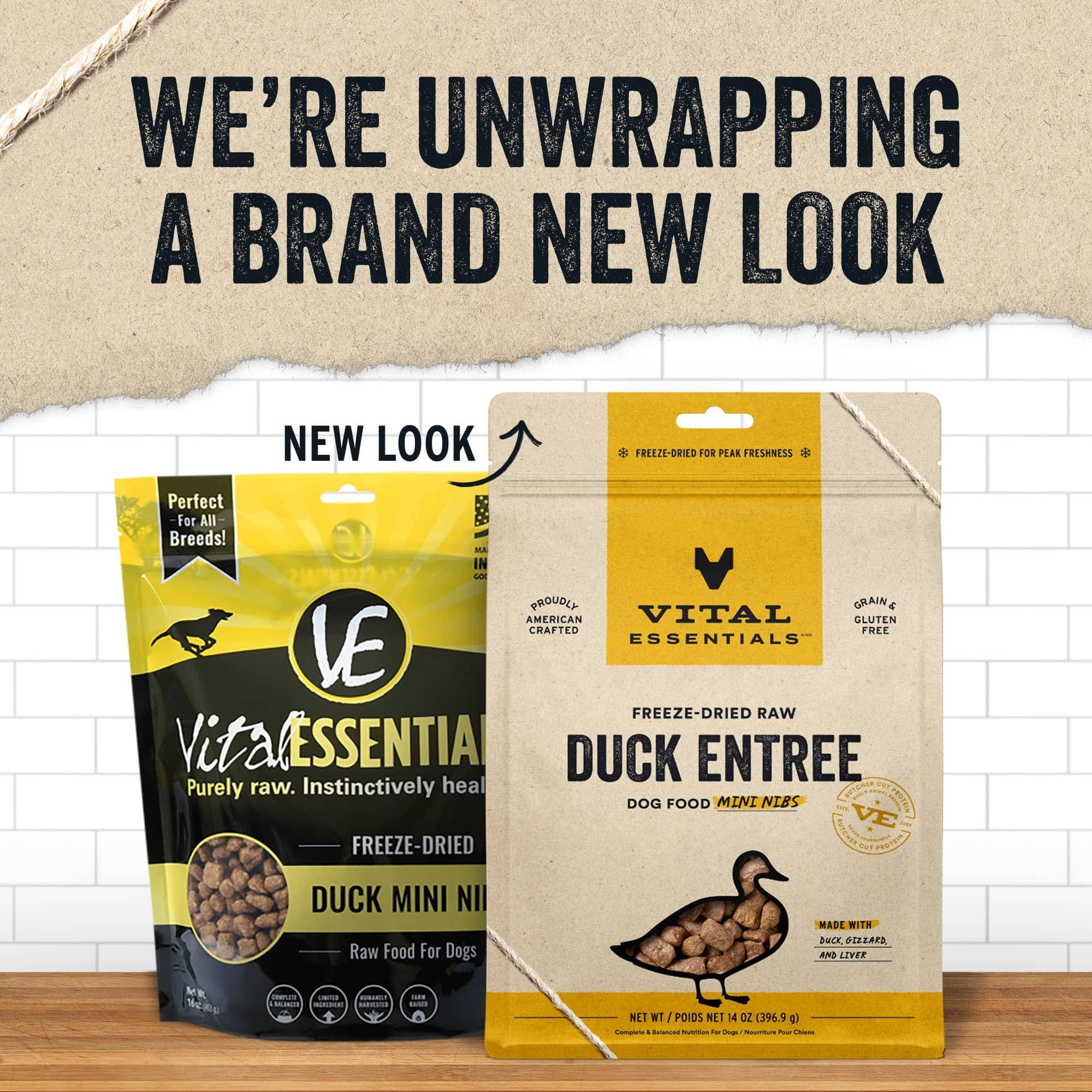 Vital Essential's Grain-Free Duck Entrée Mini Nibs Freeze-Dried Dog Food - 14 Oz