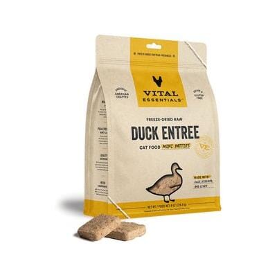 Vital Essential's Grain-Free Duck Entrée Mini Patties Freeze-Dried Cat Food - 8 Oz