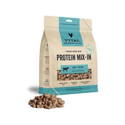 Vital Essential's Grain-Free Protein Mix-in Beef Mini Nibs Freeze-Dried Dog Food Topper - 18 Oz