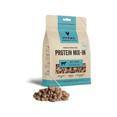 Vital Essential's Grain-Free Protein Mix-in Beef Mini Nibs Freeze-Dried Dog Food Topper - 6 Oz