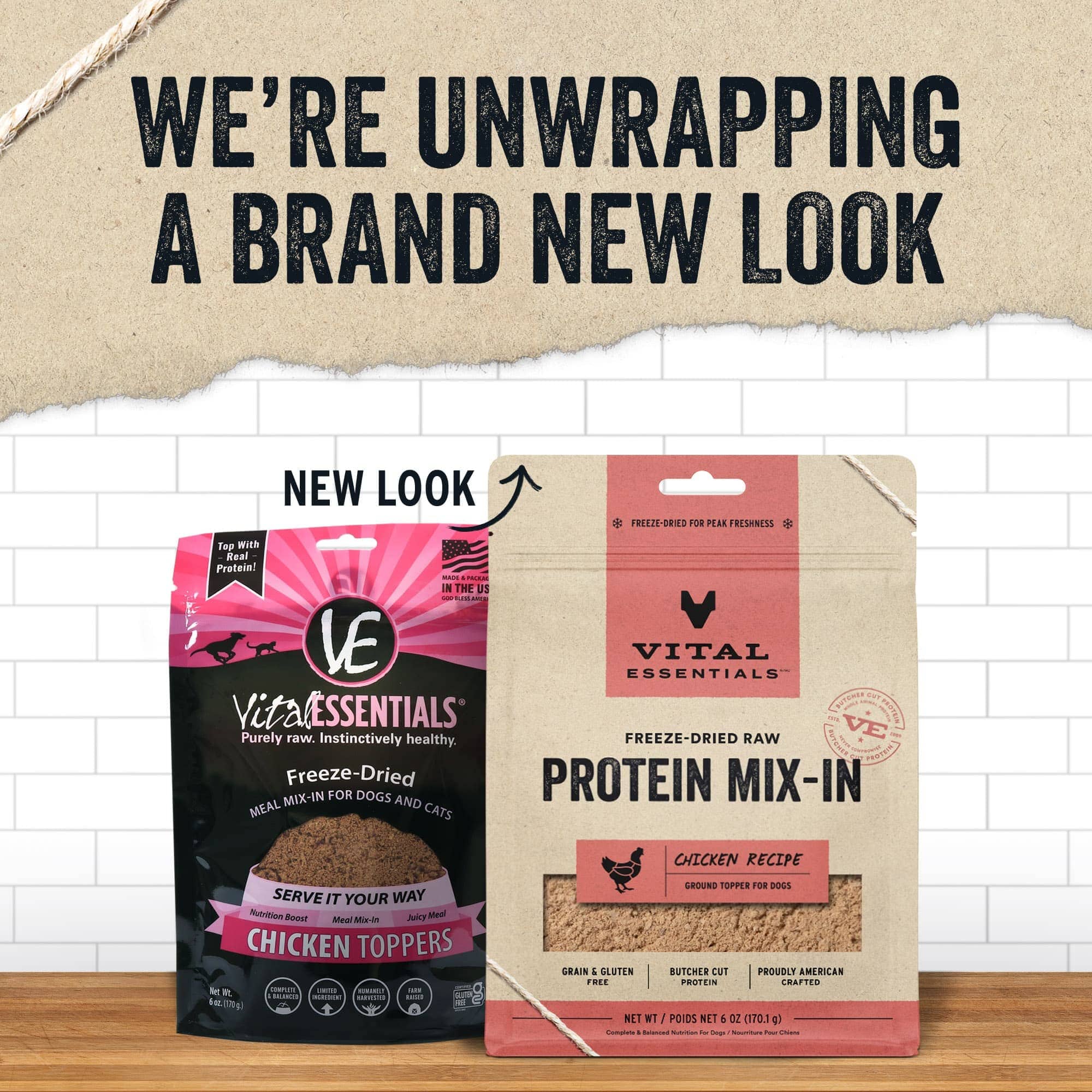 Vital Essential's Grain-Free Protein Mix-in Chicken Freeze-Dried Ground Dog Food Topper or Mixer - 6 Oz