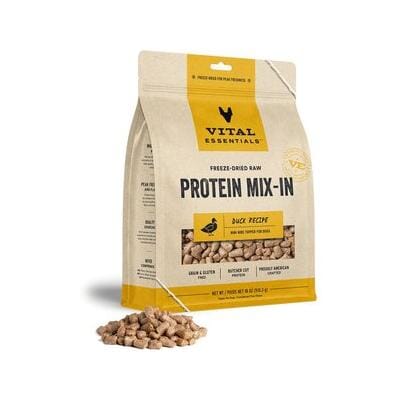 Vital Essential's Grain-Free Protein Mix-in Duck Mini Nibs Freeze-Dried Dog Food Topper - 18 Oz