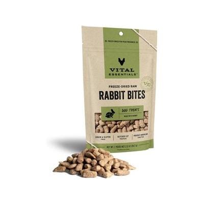 Vital Essential's Grain-Free Rabbit Bites Freeze-Dried Dog Treats - 2 Oz