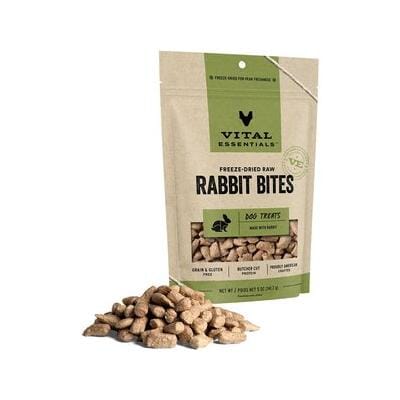 Vital Essential's Grain-Free Rabbit Bites Freeze-Dried Dog Treats - 5 Oz
