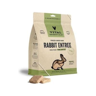 Vital Essential's Grain-Free Rabbit Entrée Mini Patties Freeze-Dried Dog Food - 14 Oz