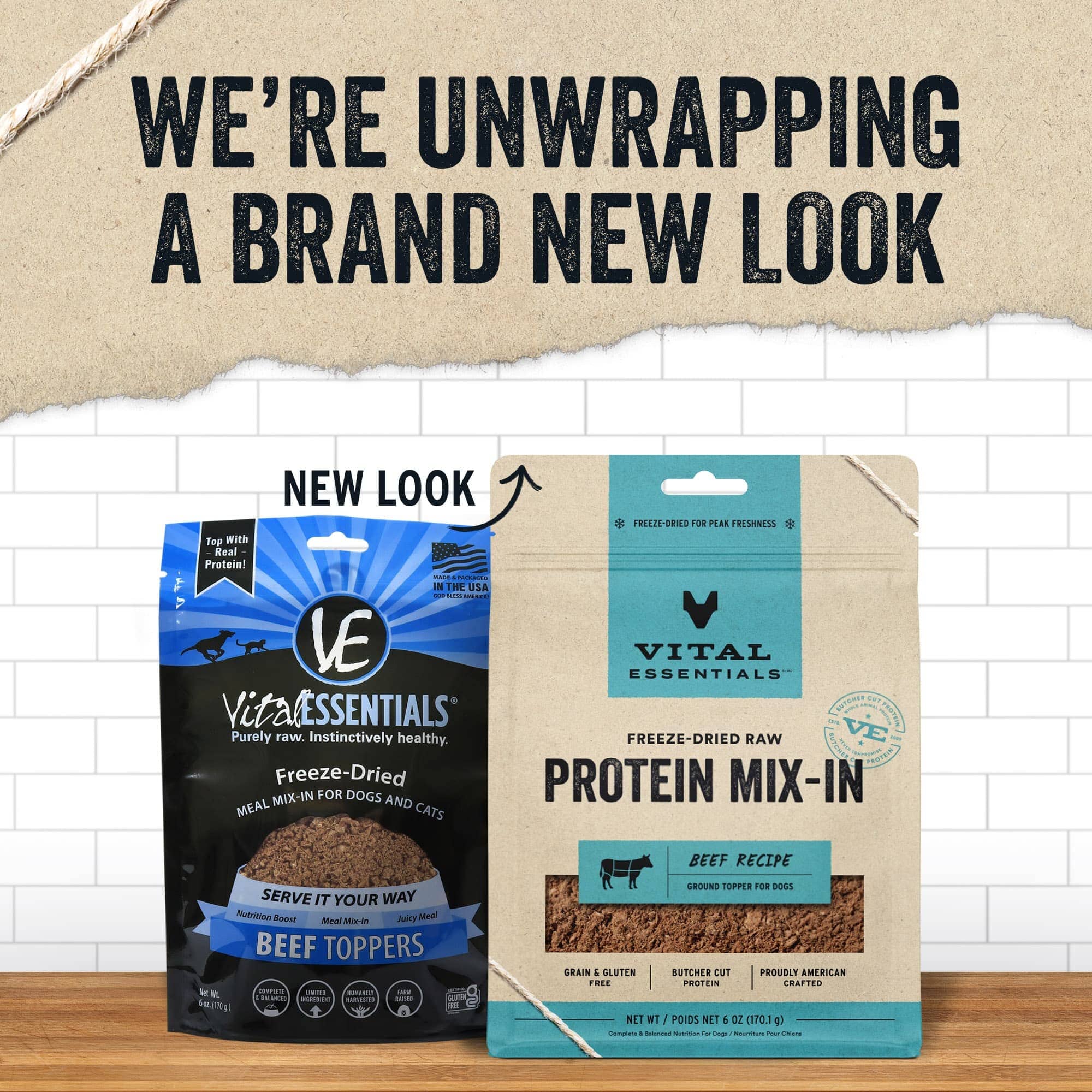 Vital Essential's Grain-Free Raw Mix-In Protein Freeze-Dried Ground Dog Food Topper or Mixer - 6 Oz