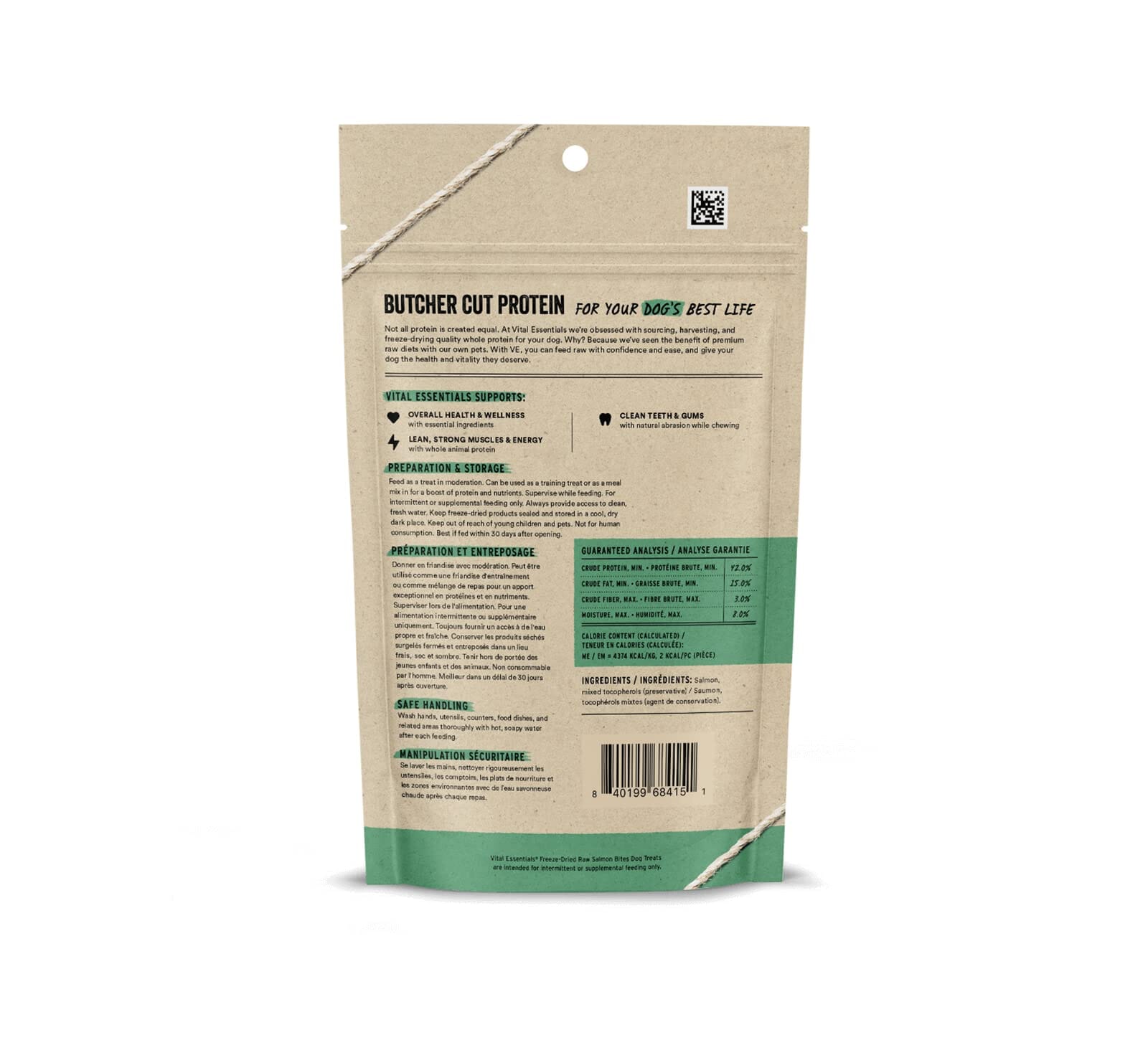 Vital Essential's Grain-Free Salmon Bites Freeze-Dried Crunchy Cat Treats - 1.1 Oz