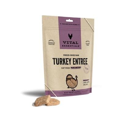 Vital Essential's Grain-Free Turkey Entrée Mini Patties Freeze-Dried Cat Treats - 3.5 Oz