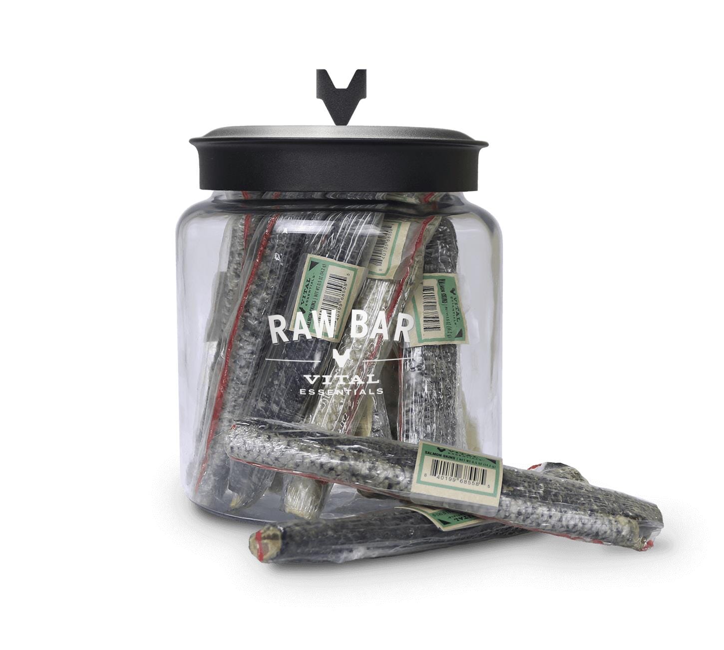 Vital Essential's Raw Bar Freeze-Dried Salmon Skin Natural Dog Chews - 20 Piece - 21 Oz