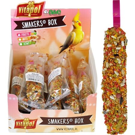 Vitapol Smakers Treat Stick Cockatiel Display Bird Sticks - Fruit - 12 Count