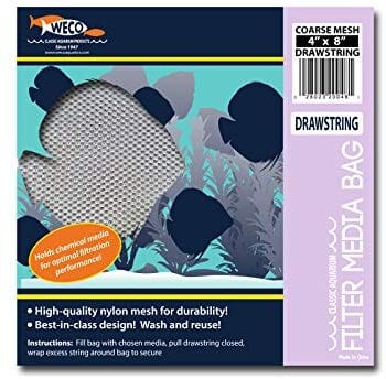 Weco Products Coarse Mesh Drawstring Filter Media Bag - White - 4 In X 8 in