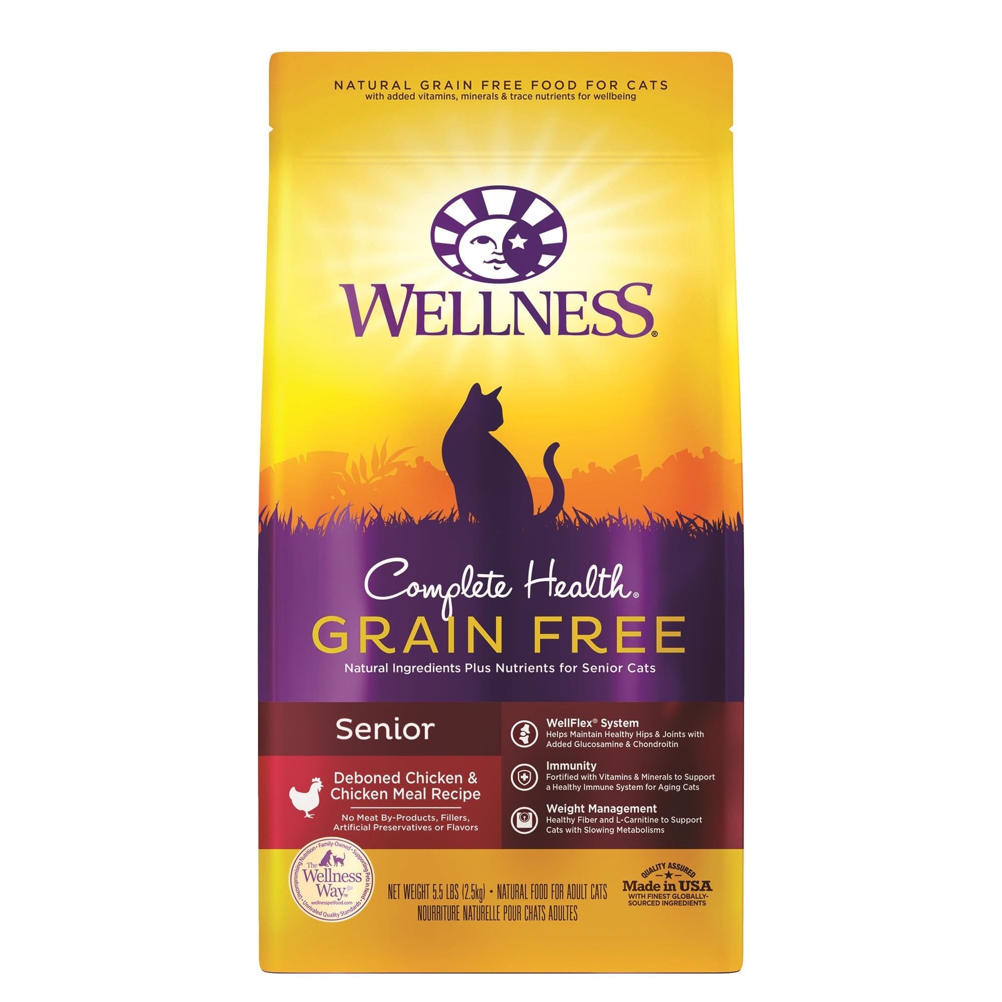 Wellness Complete Health Deboned Chicken & Chicken Meal Grain Free Senior Dry Cat Food