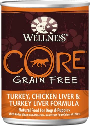 Wellness CORE Grain Free Natural Turkey, Chicken and Turkey Liver Recipe Wet Canned Dog Food
