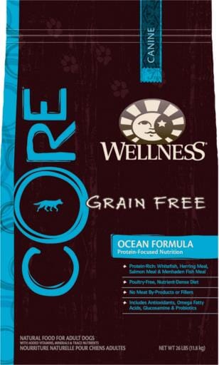 Wellness Core Oceans Recipe Natural Grain-Free Whitefish Herring and Salmon Adult Dry Dog Food - 22 Lbs