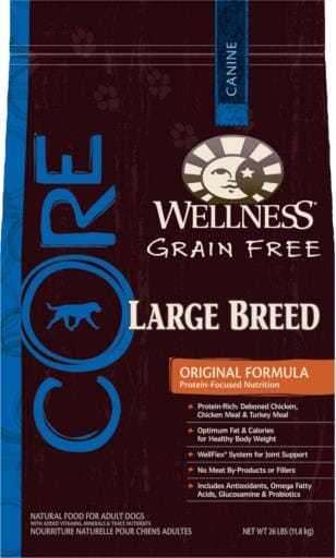 Wellness Core Original Formula Natural Grain-Free Deboned Chicken and Turkey Large-Breed Adult Dry Dog Food - 24 Lbs
