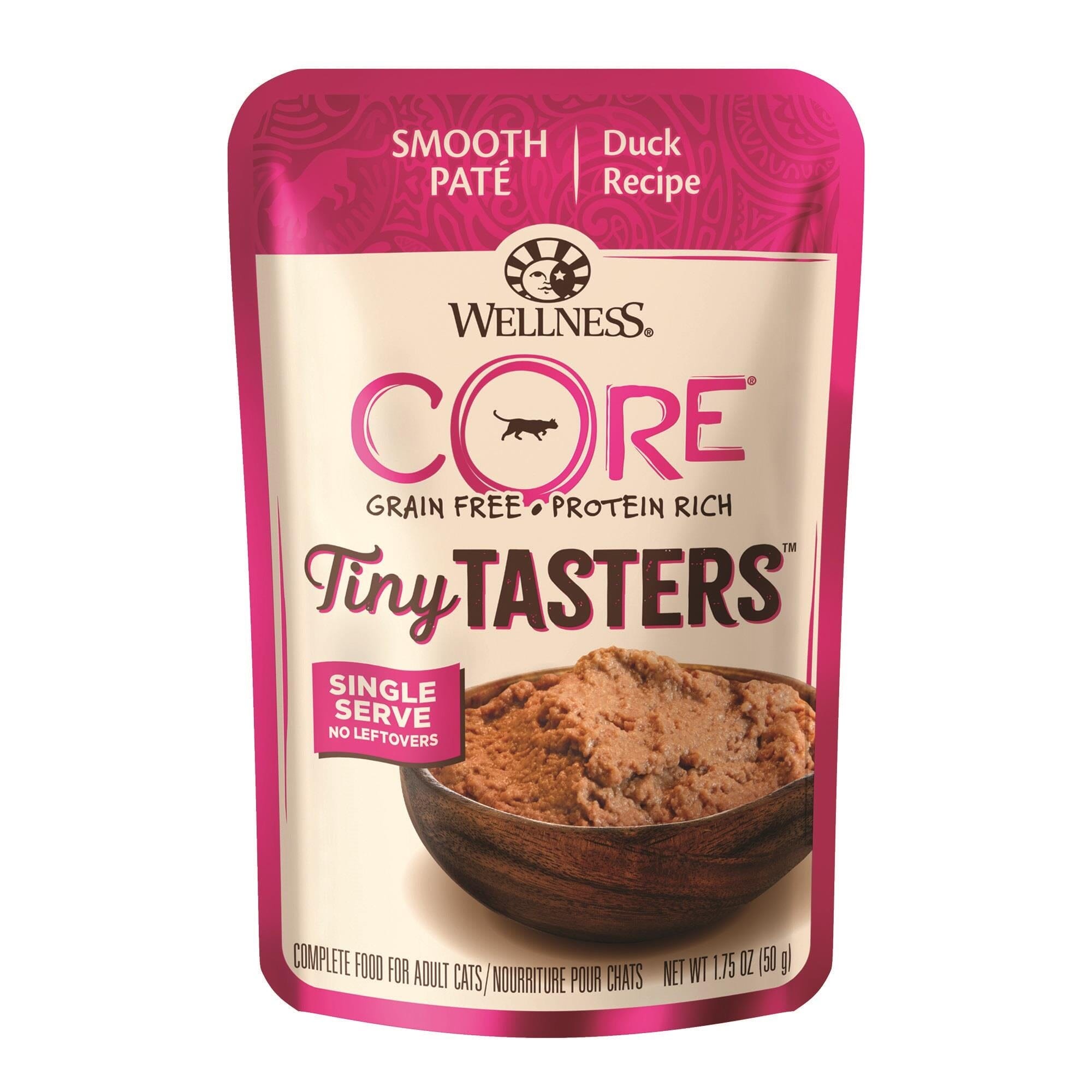 Wellness Core Tiny Tasters Grain-Free Duck Smooth Pate Adult Wet Cat Food Pouch - 1.75 Oz - Case of 12
