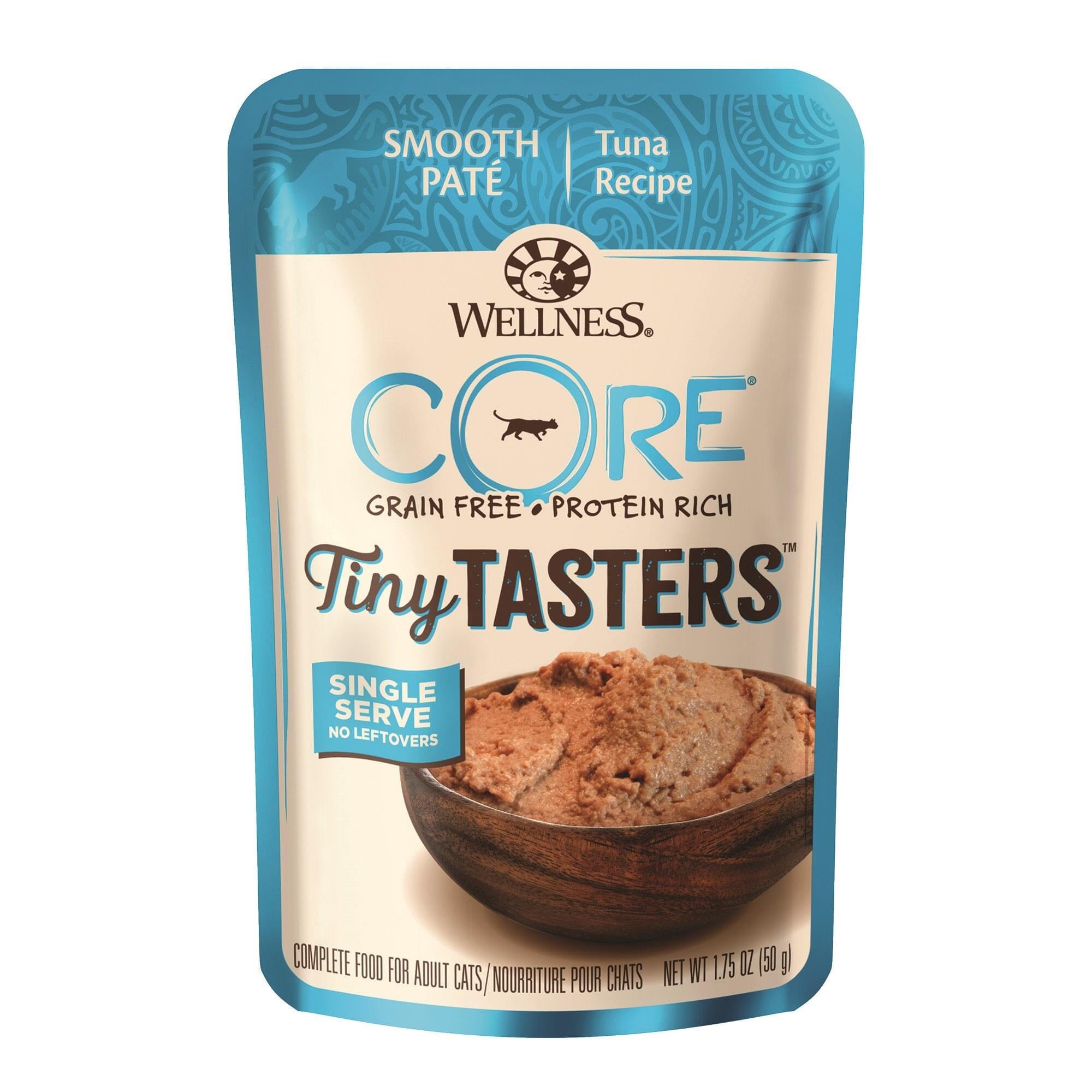 Wellness Core Tiny Tasters Grain-Free Tuna and Chicken Smooth Pate Wet Cat Food Pouch - 1.75 Oz - Case of 12