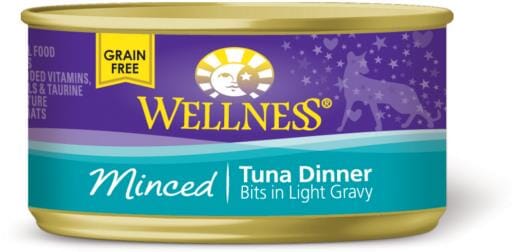 Wellness Grain Free Natural Minced Tuna Dinner Canned Cat Food