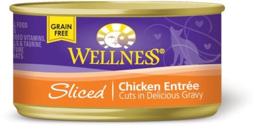 Wellness Grain Free Natural Sliced Chicken Entree Wet Canned Cat Food