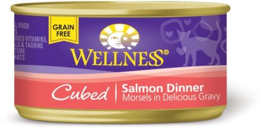 Wellness Grain Free Natural Sliced Salmon Entree Wet Canned Cat Food