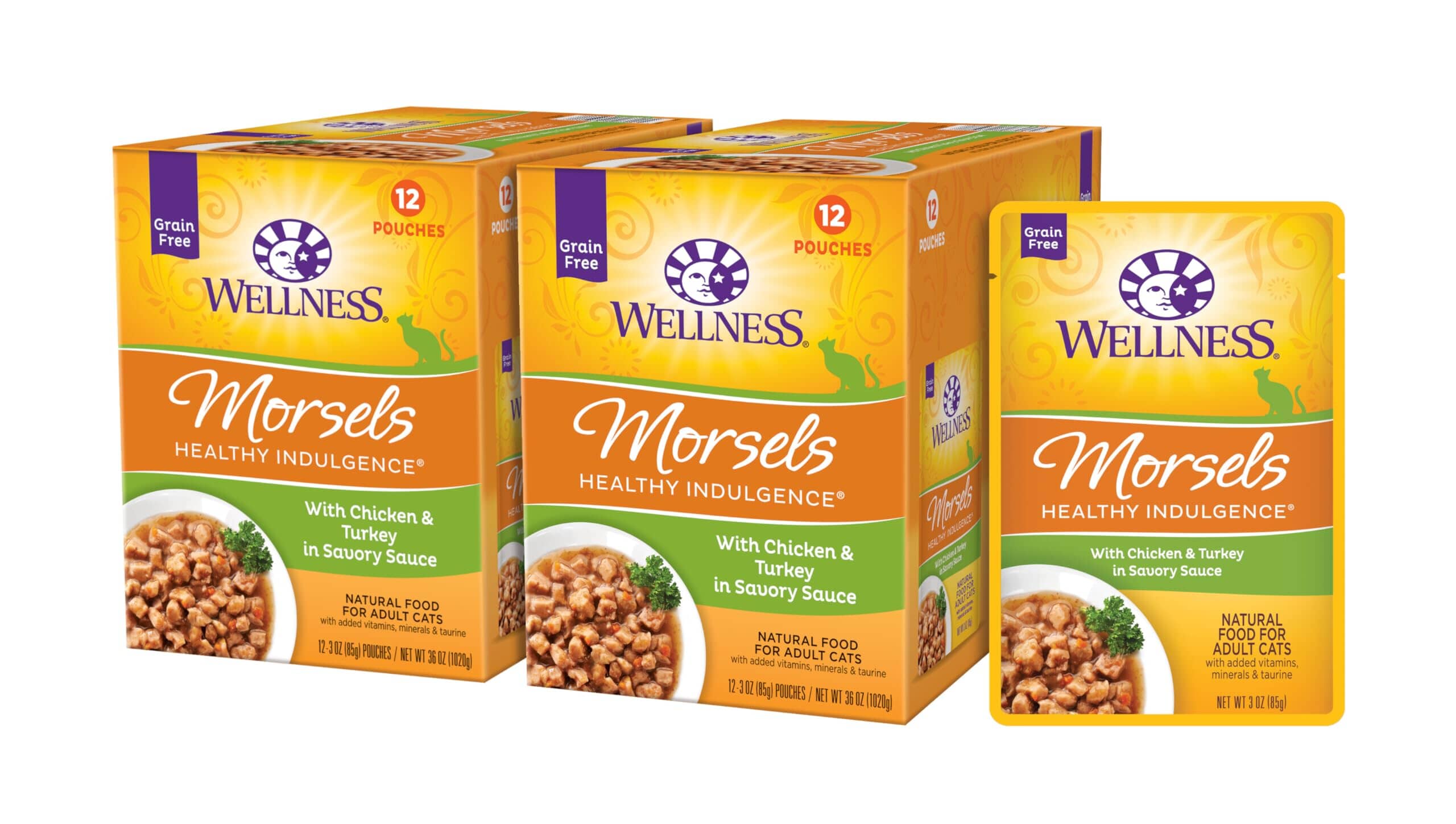 Wellness Grain Free Natural Turkey Morsels Dinner Canned Cat Food