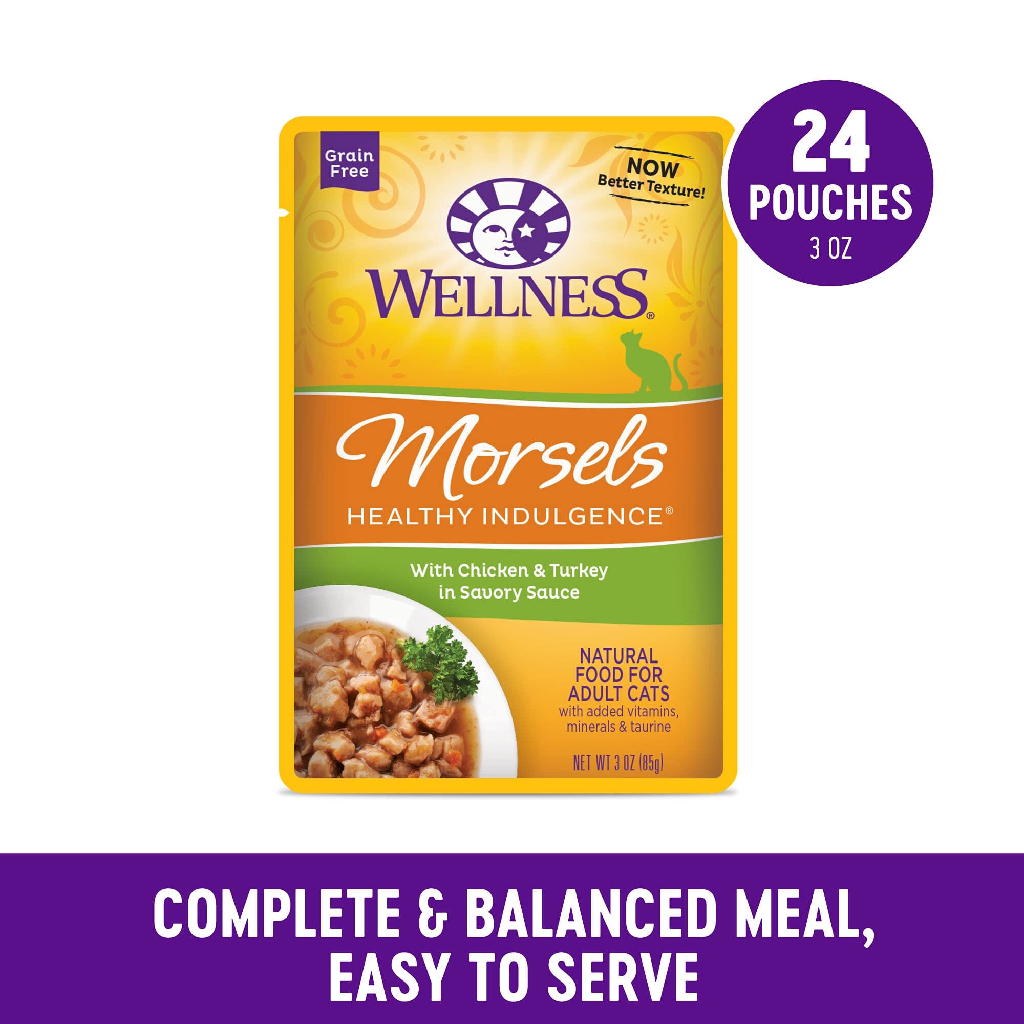 Wellness Grain Free Natural Turkey Morsels Dinner Canned Cat Food