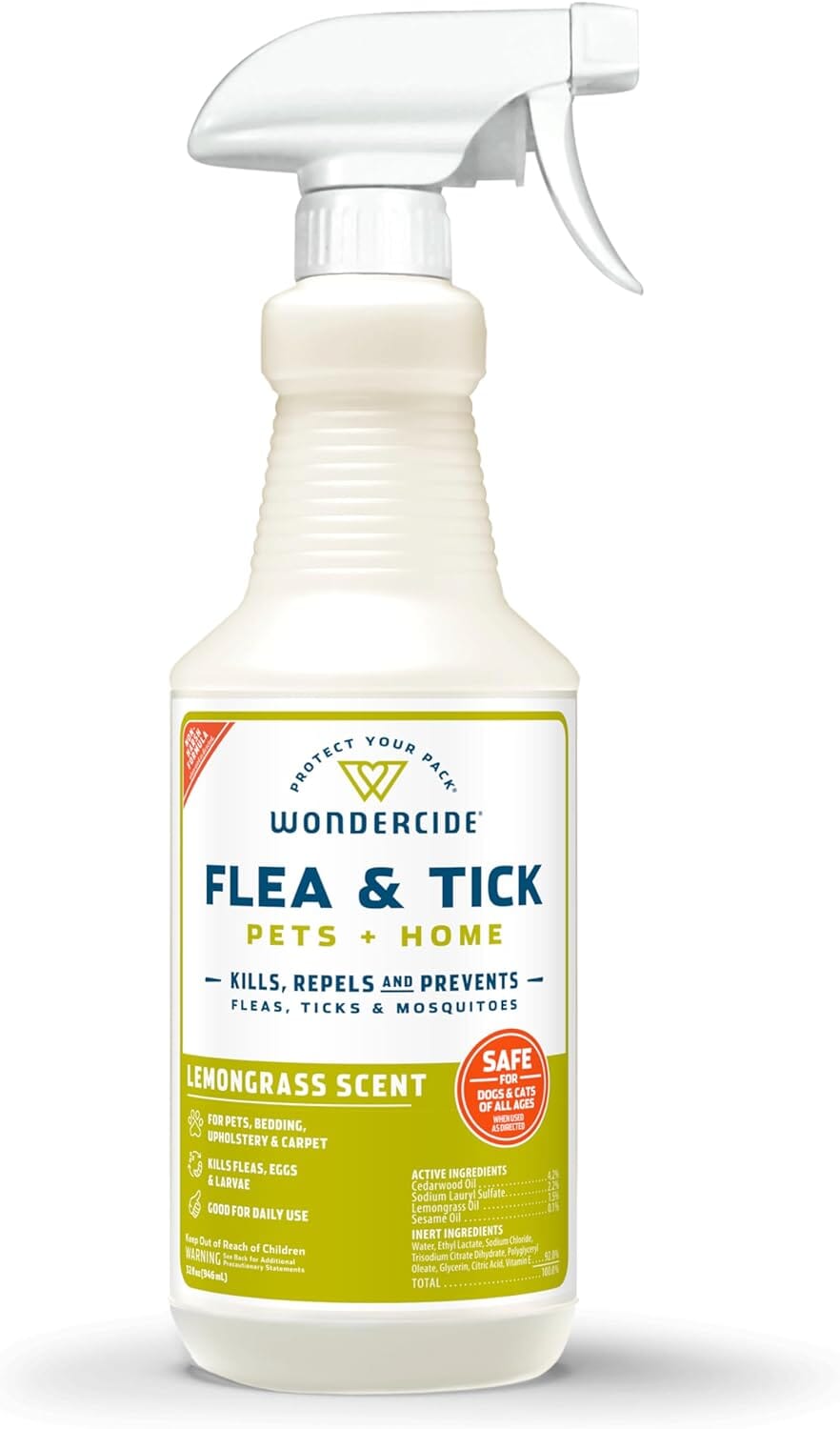 Wondercide Mosquito Flea and Tick Spray for Pets and Home - Lemongrass - 32 oz Bottle