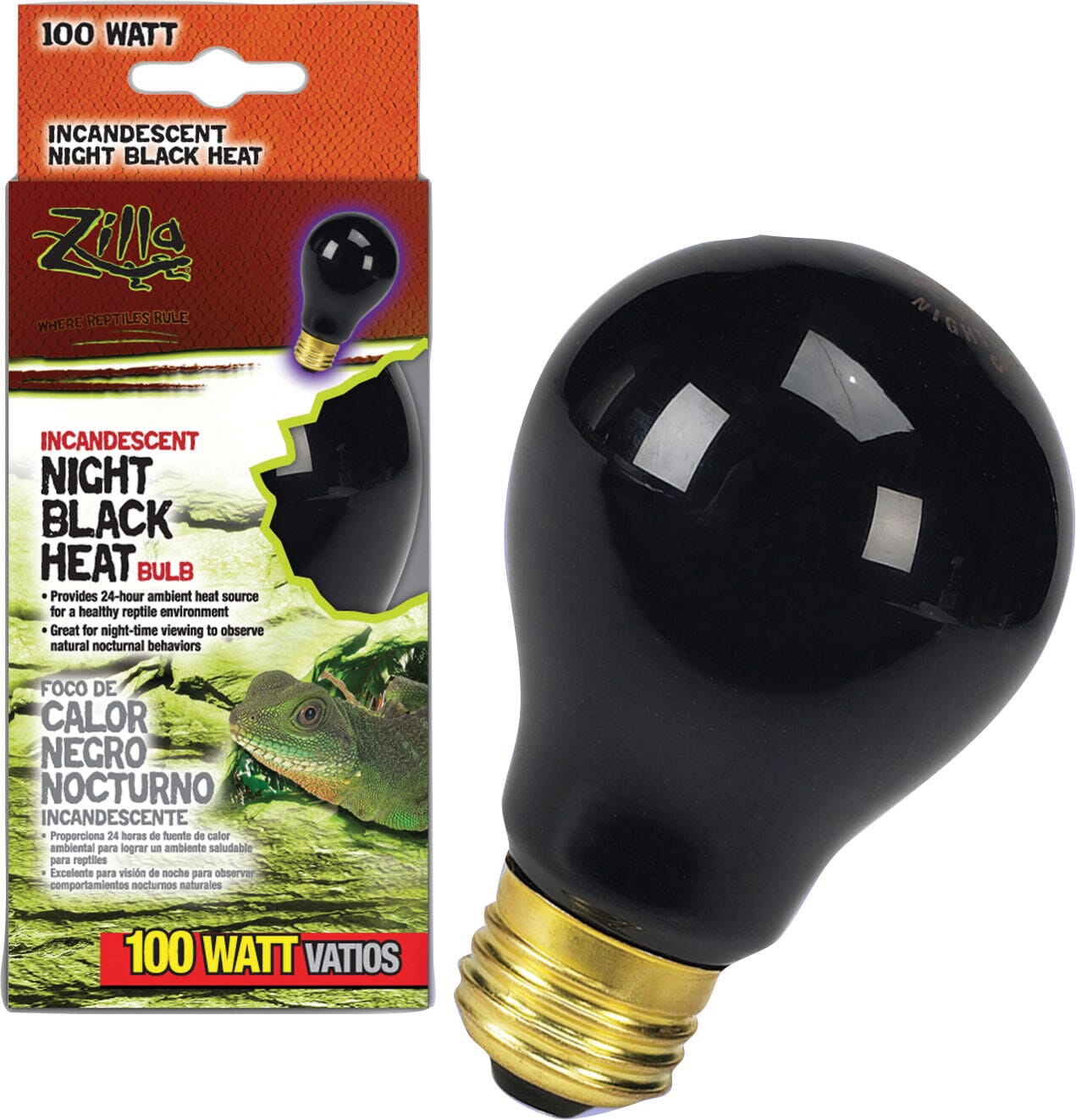 Zilla Incandescent Night Black Heat Bulb - 100 W