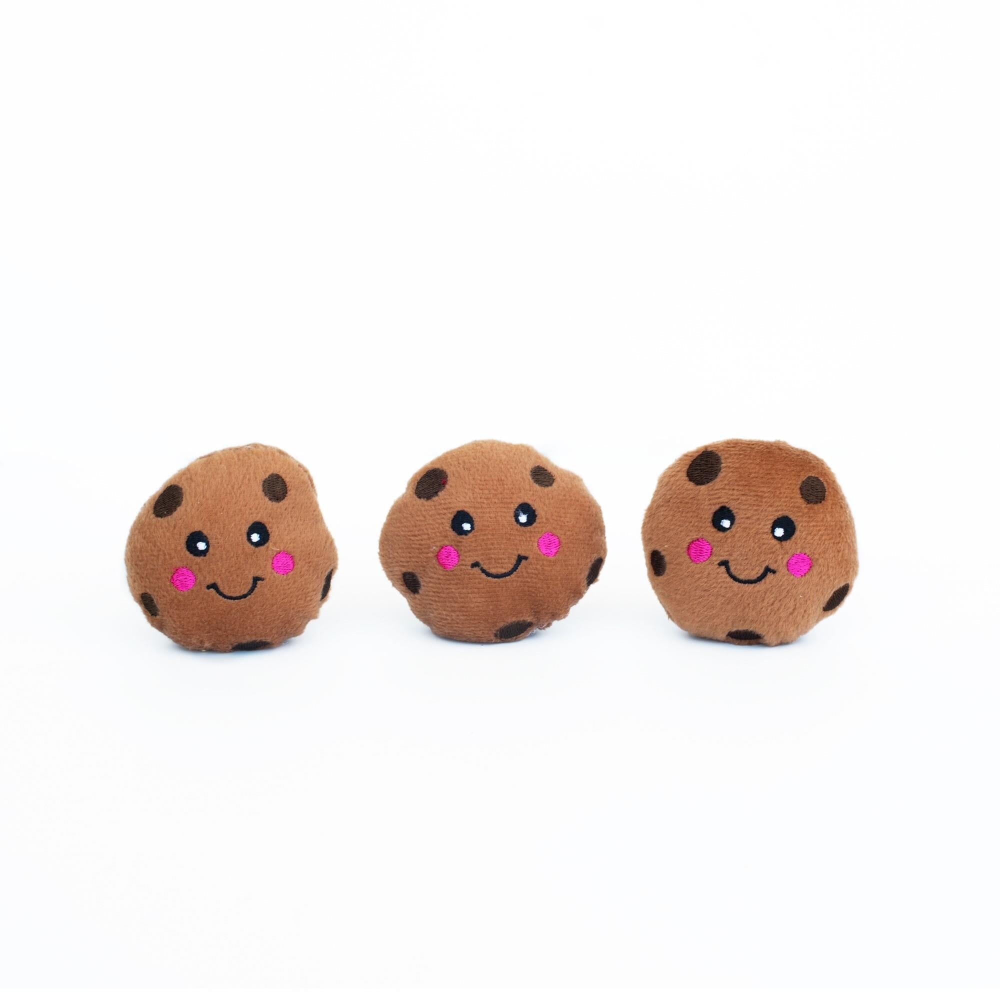 Zippy Paws Food Miniz Cookie Squeak and Plush Dog Toy - Extra Small - 3 Pack