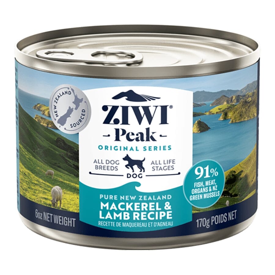 Ziwi Peak Grain-Free All-Life-Stages and Breeds Mackerel and Lamb Recipe Canned Dog Food - 6 Oz - Case of 12