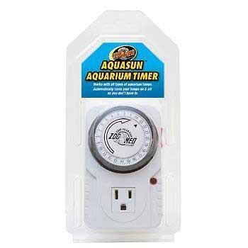 Zoo Med Laboratories AquaSun Single Plugin Outlet 24-Hour Aquarium Timer - White