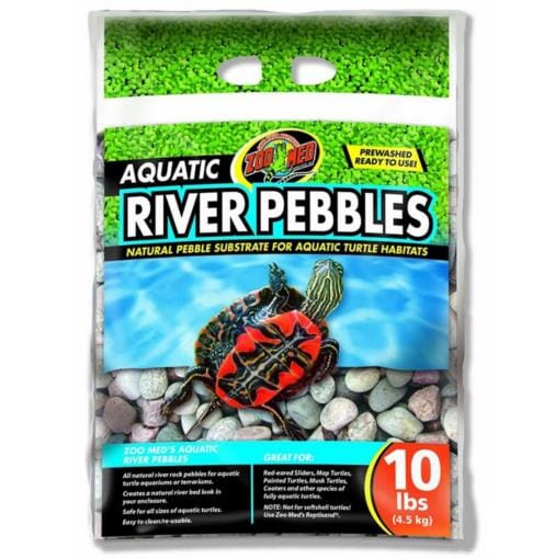 Zoo Med Laboratories Aquatic River Pebbles Decorative Aquarium and Turtle Substrate - Medium - 10 Lbs