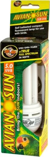 Zoo Med Laboratories Avian Sun Compact 5.0 Bird Florescent Lamp - White - 26 Watt