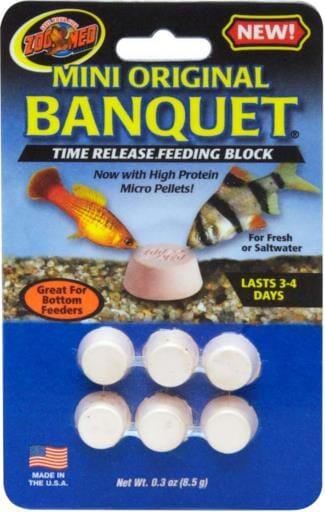 Zoo Med Laboratories Banquet Block Time-Release Saltwater or Freshwater Fish Food - Mini