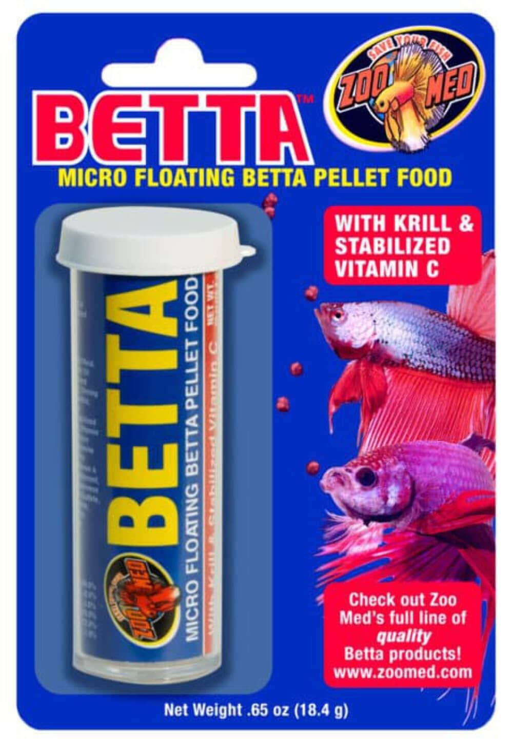 Zoo Med Laboratories Bettaâ„¢ Micro Floating Pellet Food for Fish - 0.65 Oz