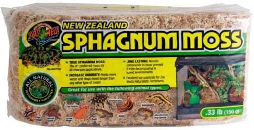 Zoo Med Laboratories Natural New Zealand Sphagnum Moss Reptile and Insects Terrarium Substrate