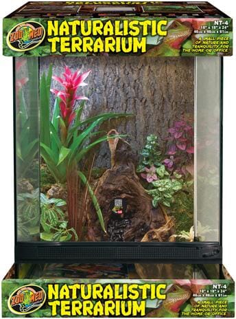 Zoo Med Laboratories Naturalistic Terrarium Tank with Door and Screen Cover - Medium - L:12" X W:12" XH:18" Inches