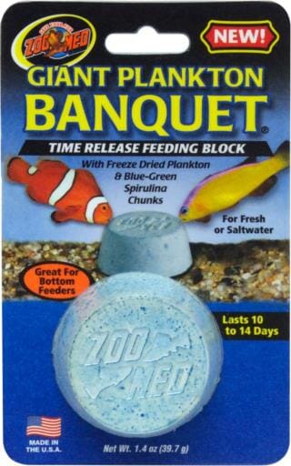 Zoo Med Laboratories Plankton Banquet Block Time-Release Saltwater or Freshwater Fish Food - Giant