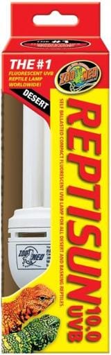 Zoo Med Laboratories ReptiSun 10.0 UVB High-Output Compact Desert Reptile Fluorescent Lamp - 26 Watt - 8.5" Inches