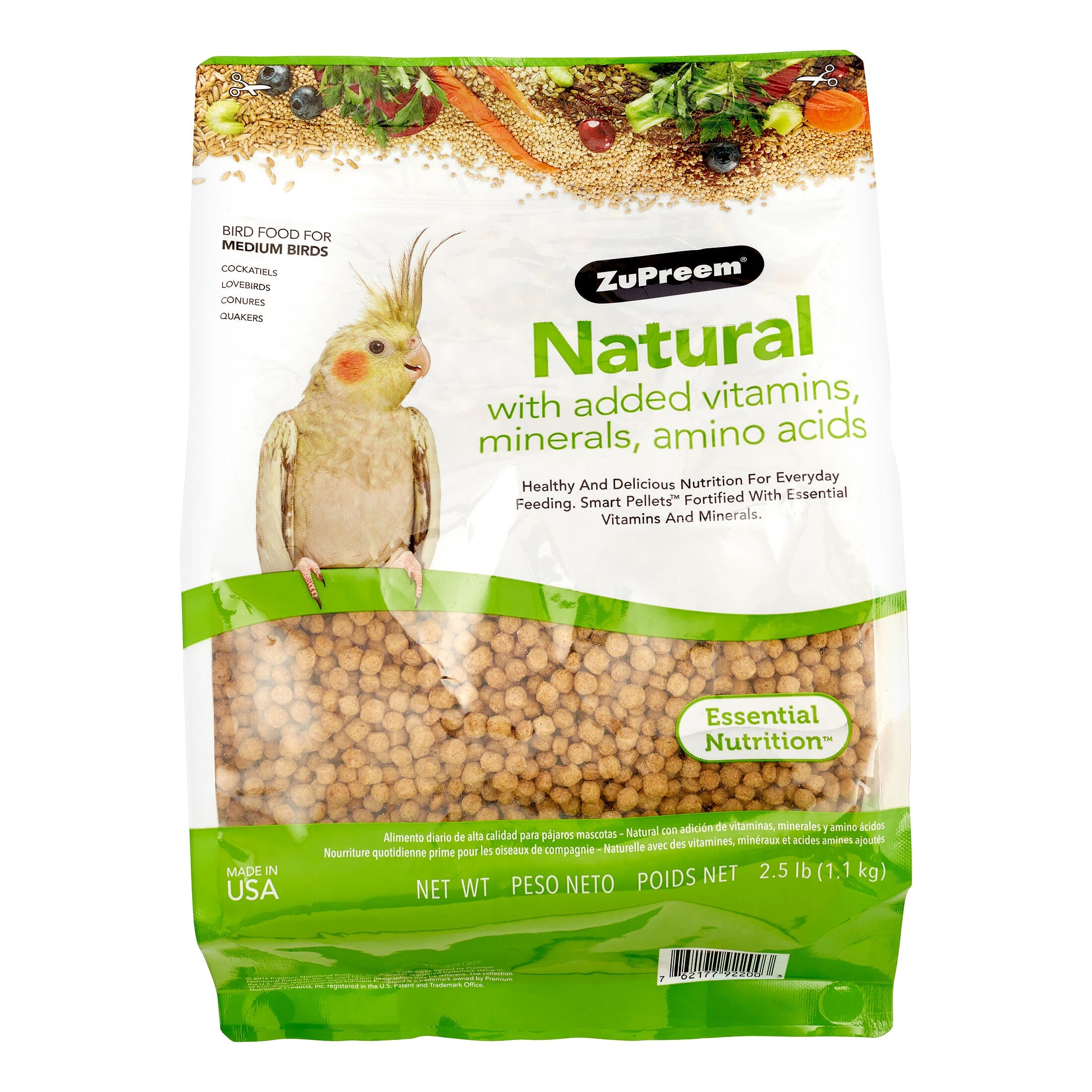 Zupreem Natural Diet Medium Cockatiel Bird Food - 2.5 Lbs