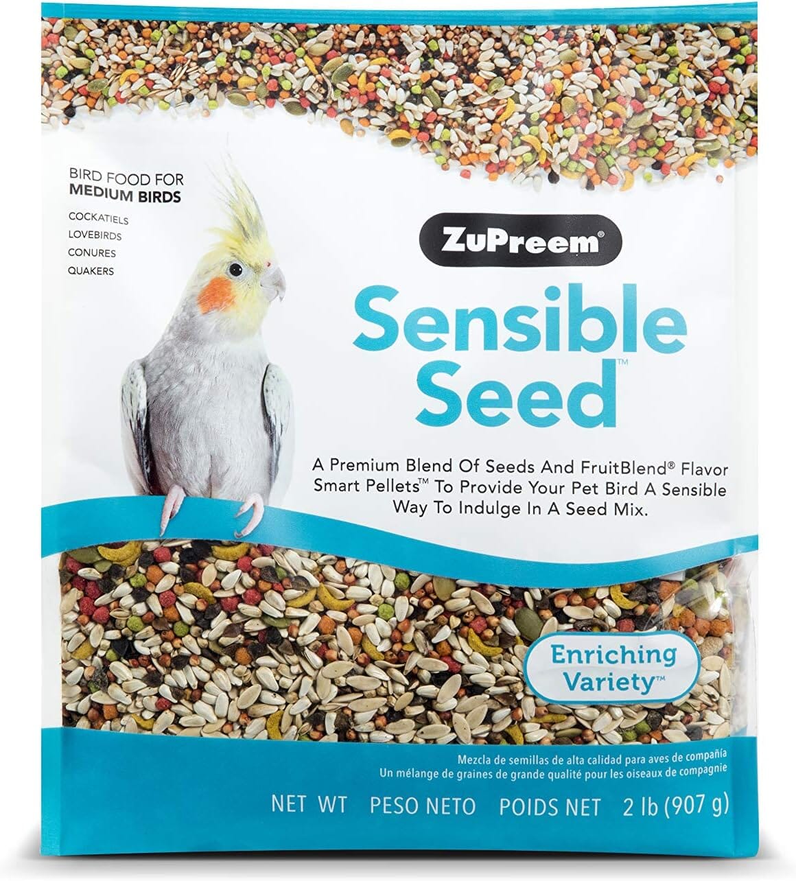 Zupreem Sensible Seed Medium Cockatiel Bird Food - 2 Lbs