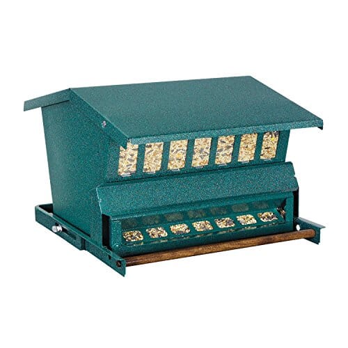 Absolute Original Absolute Metal Squirrel-Resistant Wild Bird Feeder - Green - 15 Lbs Cap