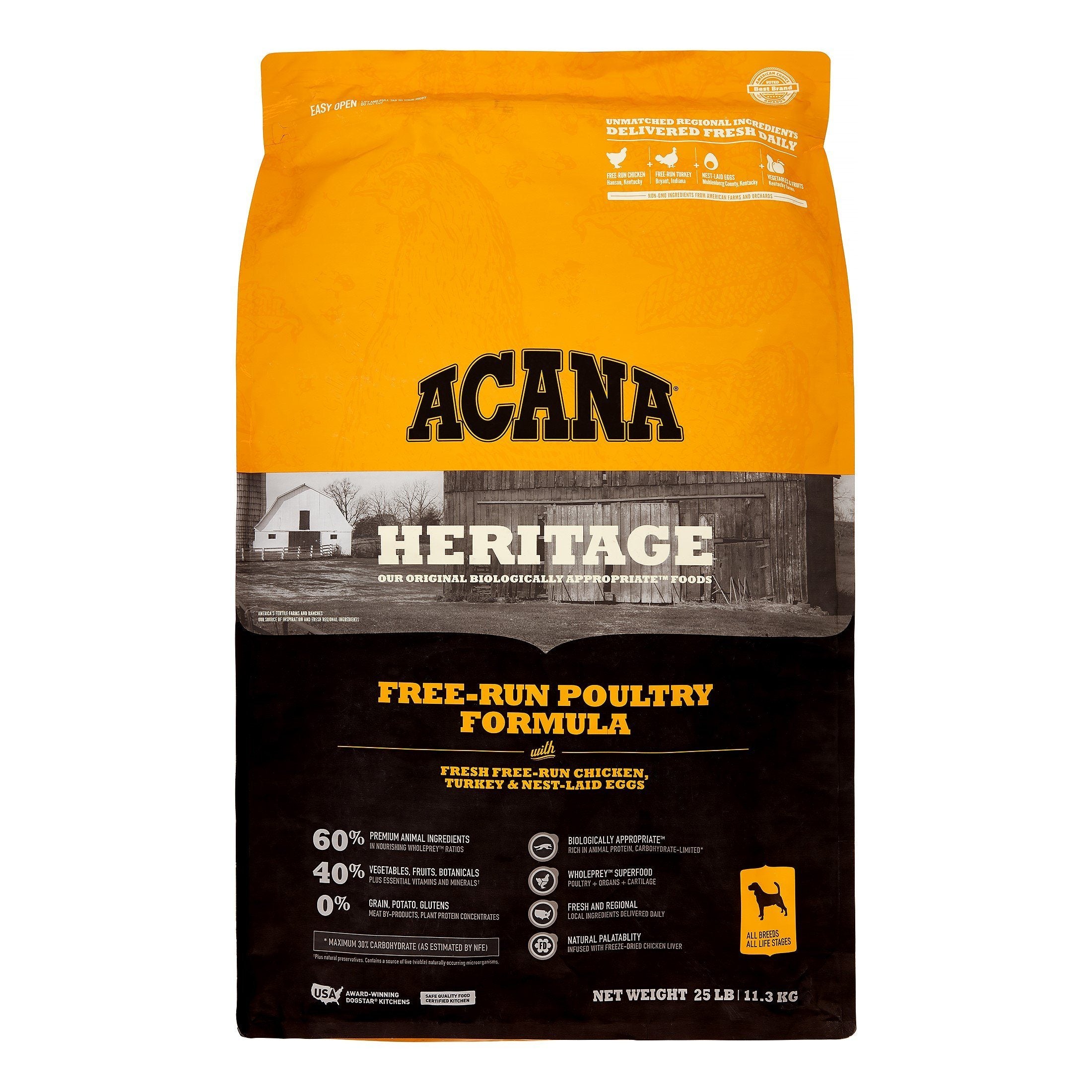Acana 'Kentucky Dogstar Chicken' Free-Run Poultry Dry Dog Food - 25 lb Bag