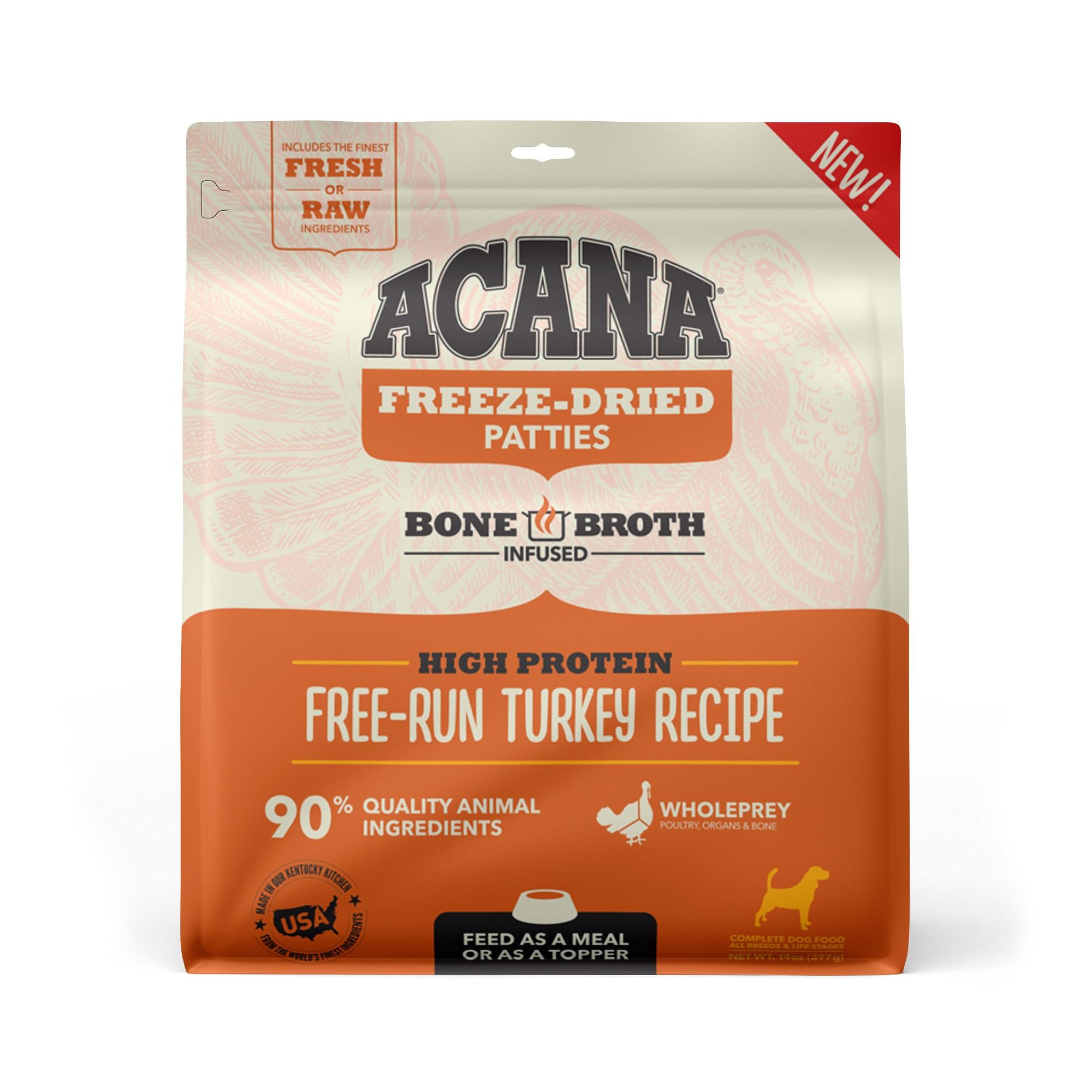 Acana 'Kentucky Dogstar Chicken' Patties Free Freeze-Dried Dog Treats - Run Turkey Recipe