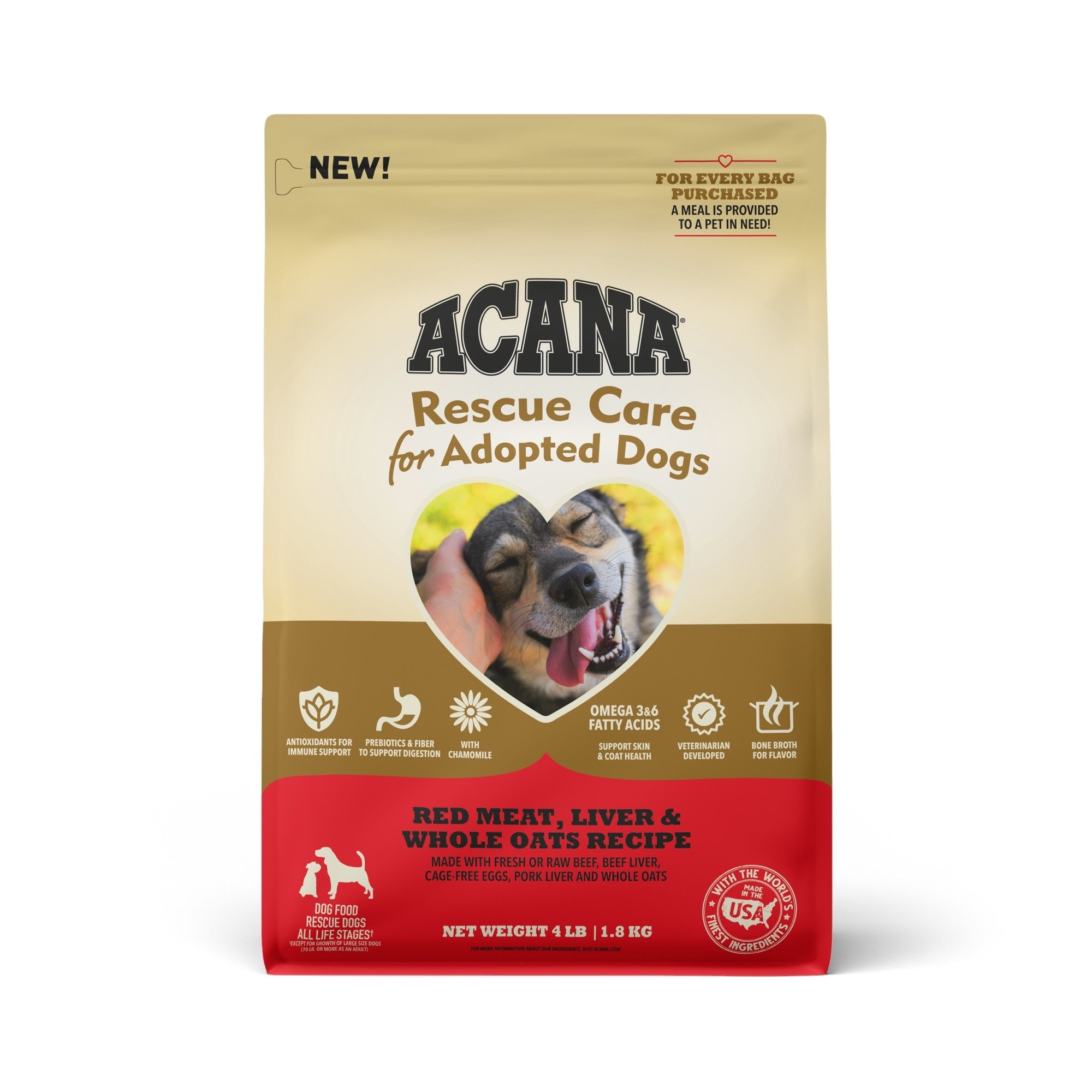 Acana 'Kentucky Dogstar Chicken' Rescue Care for Adopted Dogs Red Meat & Oats Premium Dog Food - 22.5 lb Bag