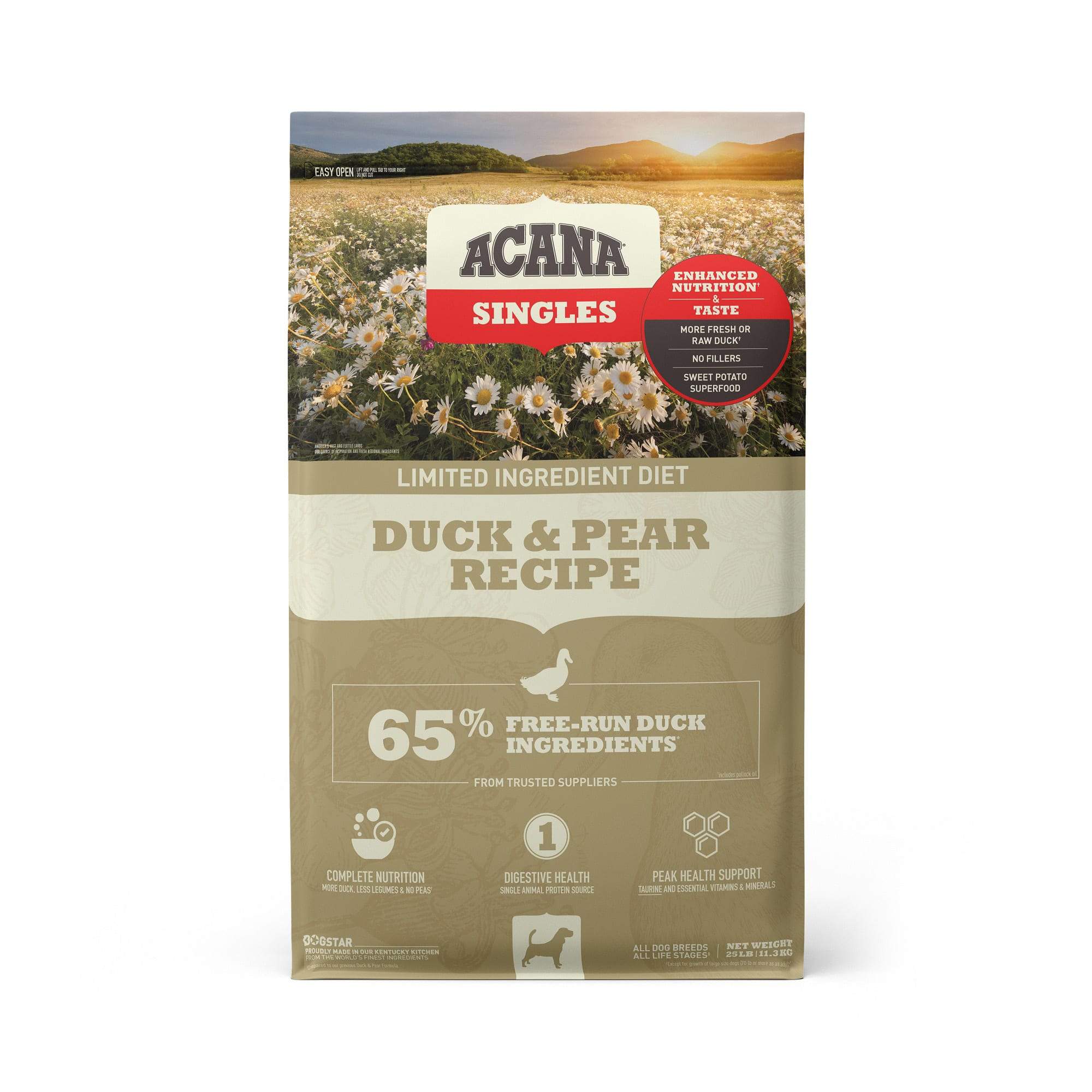 Acana 'Kentucky Dogstar Chicken' Singles Grain-Free Duck & Pear Dry Dog Food - 22.5 lb Bag