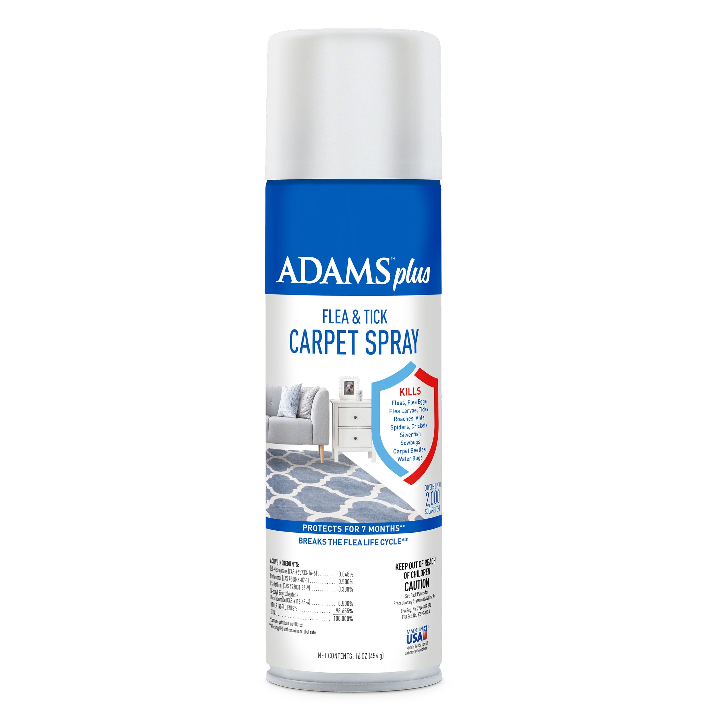 Adams Plus Flea & Tick Carpet Spray for Indoor Use - 16 Oz